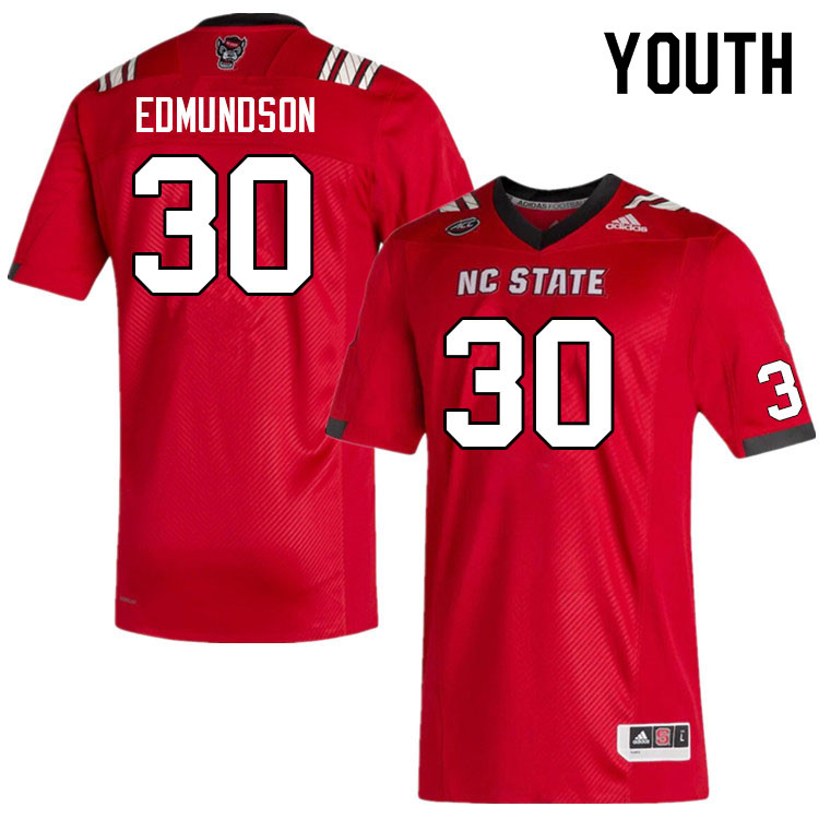 Youth #30 Darius Edmundson NC State Wolfpack College Football Jerseys Sale-Red